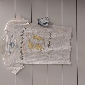 Awake Couture sublimation global warming graphic tee Sz S